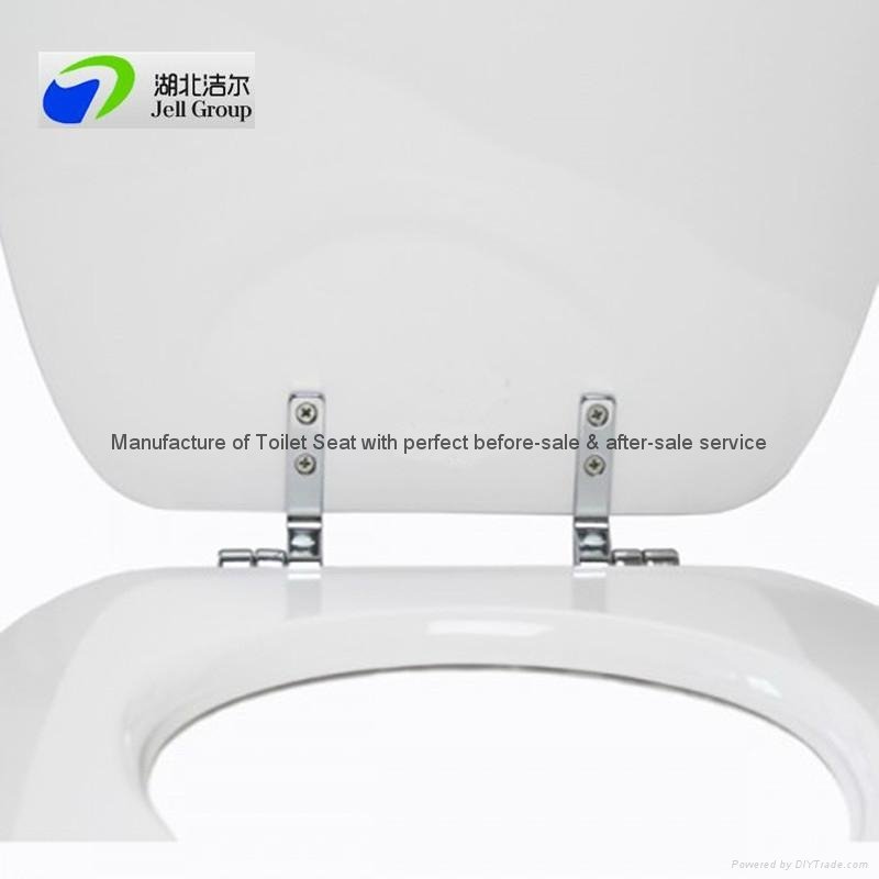 European duroplast toilet seat with stainless steel soft close hinges 2