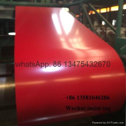 export Ral3020 traffic red color PPGL roofing metal coil