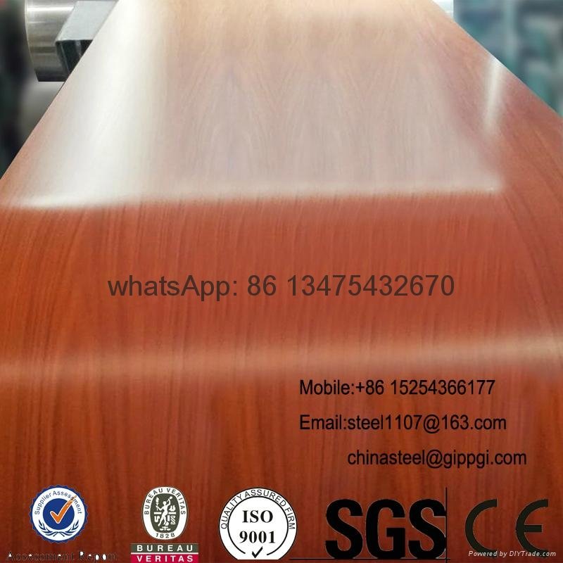 export wood pattern decoration color coated steel coil