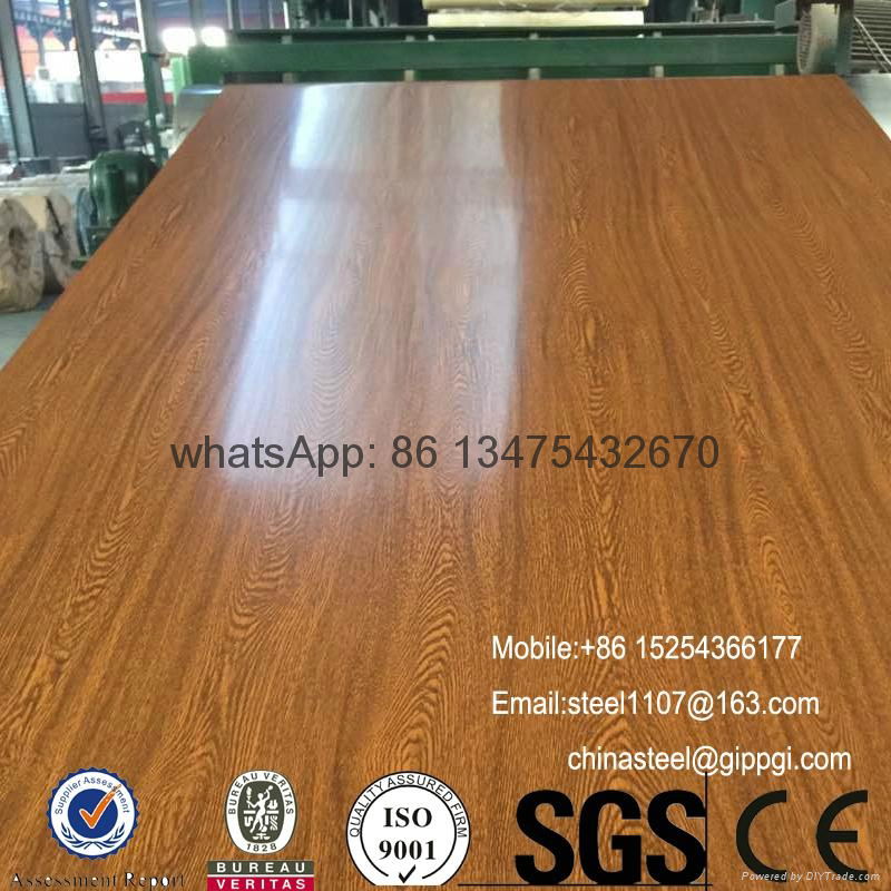 export wood pattern decoration color coated steel coil 2