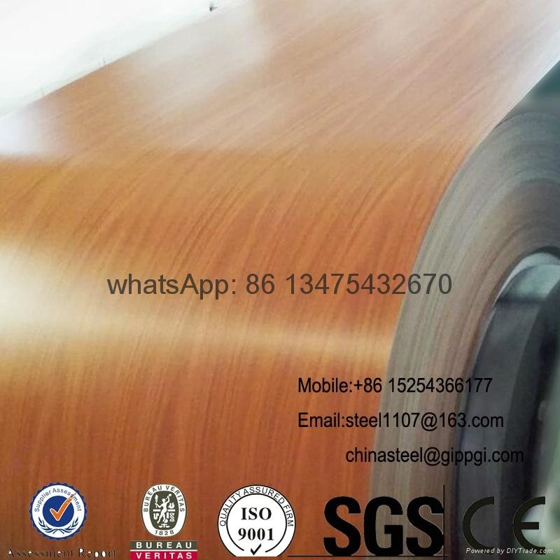 export wood pattern decoration color coated steel coil 4