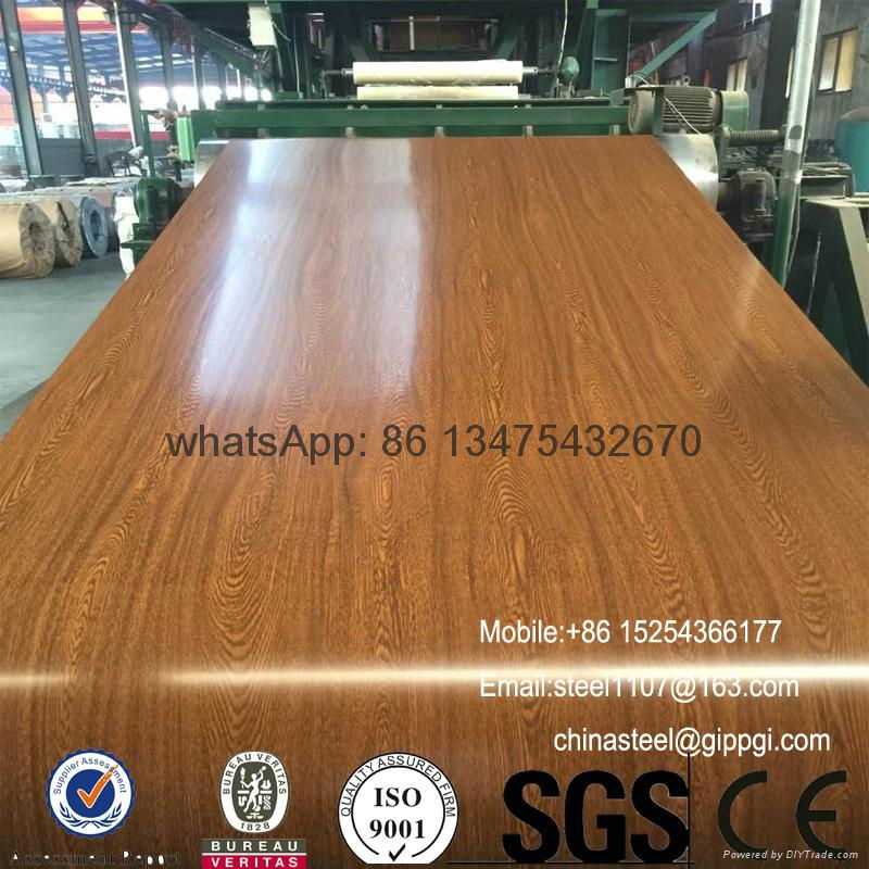 export wood pattern decoration color coated steel coil 5
