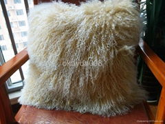 Tibetan sheepskin pillow in different color