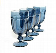 blue stem wine glass goblet cup