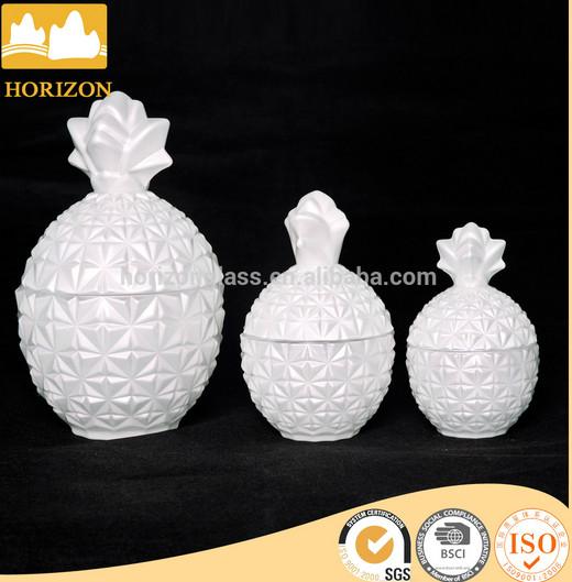 New Design Handmade Colored Pineapple Shape Glass Jar