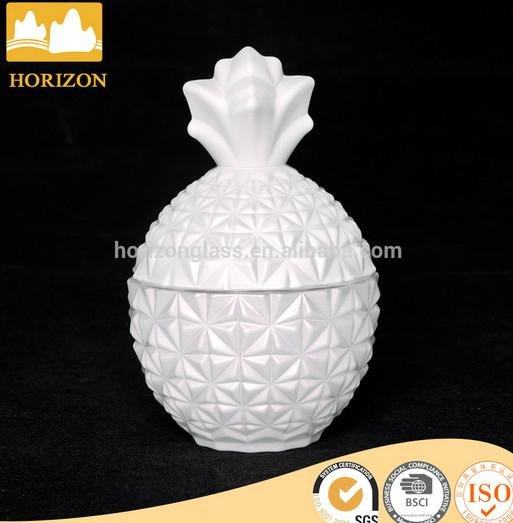 New Design Handmade Colored Pineapple Shape Glass Jar 2