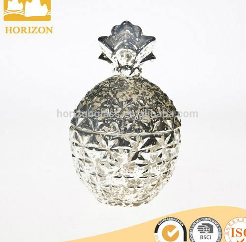 New Design Handmade Colored Pineapple Shape Glass Jar 5