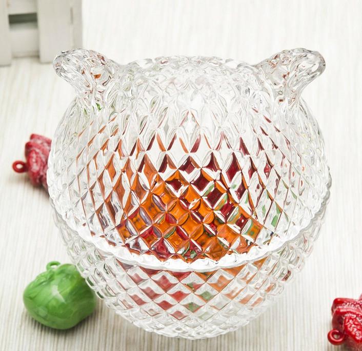 Wholesale clear owl shaped glass jar of clear color outside 5