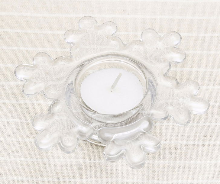 clear snow shape candle holder for christmas day 3