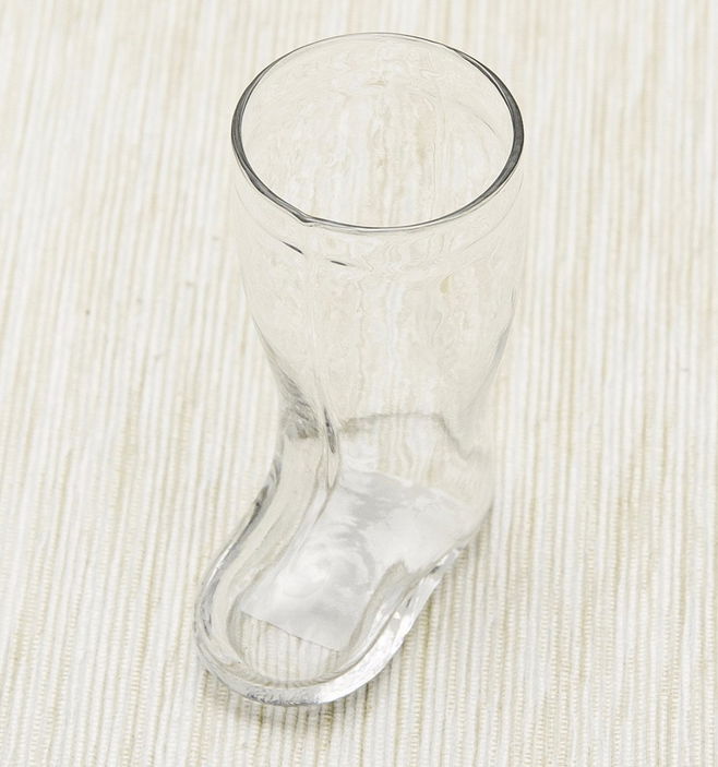 hand press clear mini boot shot glass 3