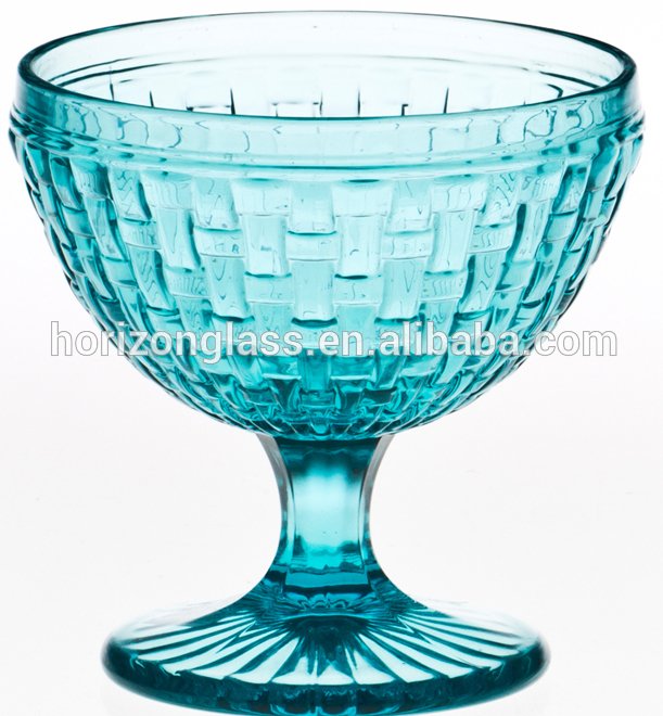 Bossa Nova Weave Colored Glass Ice Cream Cup Goblets Cups Ice Cream Glass Cup 
