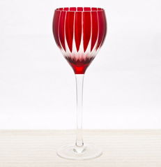 350ml red chand caving red wine glass