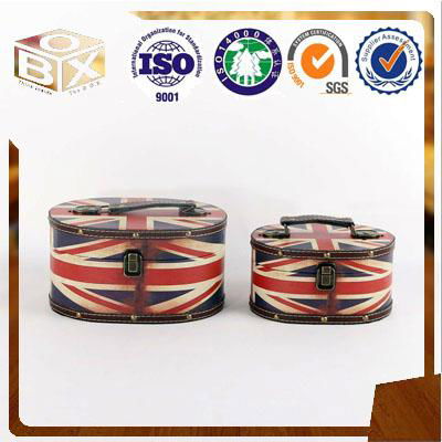 Round PU Leather Storage box with handle wholesale