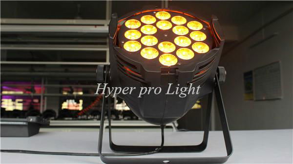 indoor led par light 18x18w RGBWAUV 6 in 1 3