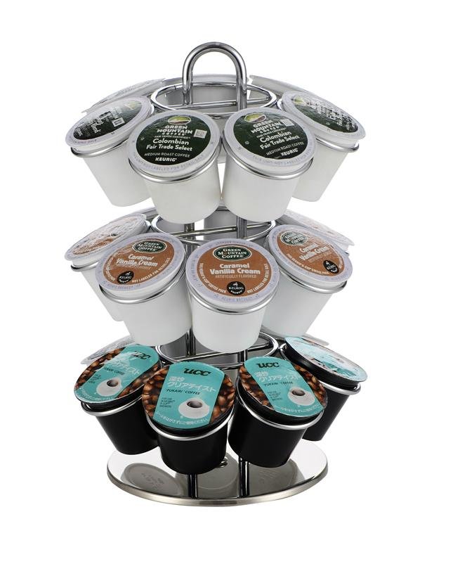 360 Degree Metal Table Stand Keurig Coffee Pod Holder for 21 K-cup