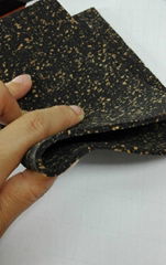 5mm thick cork rubber mat of high density for sound and heat insulation