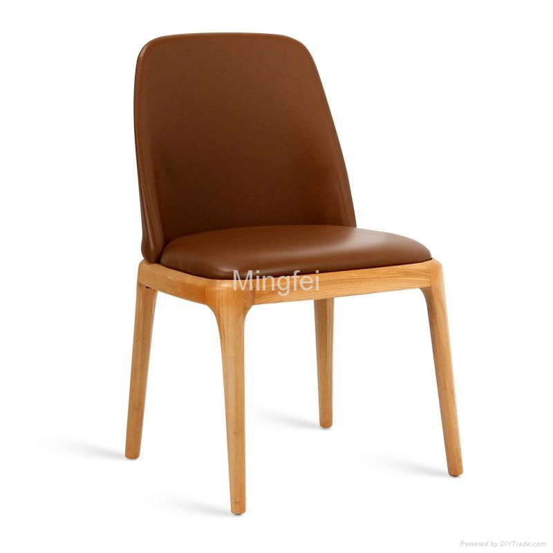 cheap wood design restaurant chair with PU cushion 4