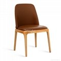 cheap wood design restaurant chair with PU cushion 4