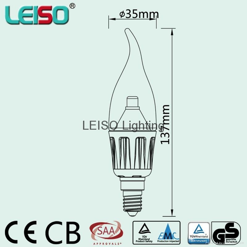 專利獨特設計330度E14 LED蠟燭燈 5