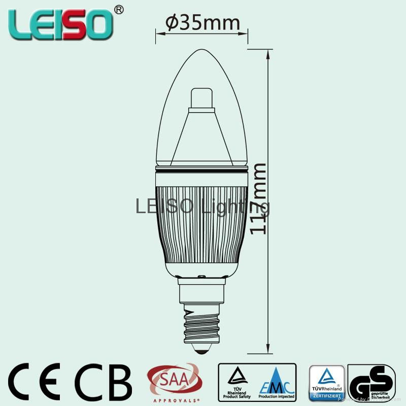 专利设计330° E14 LED蜡烛灯