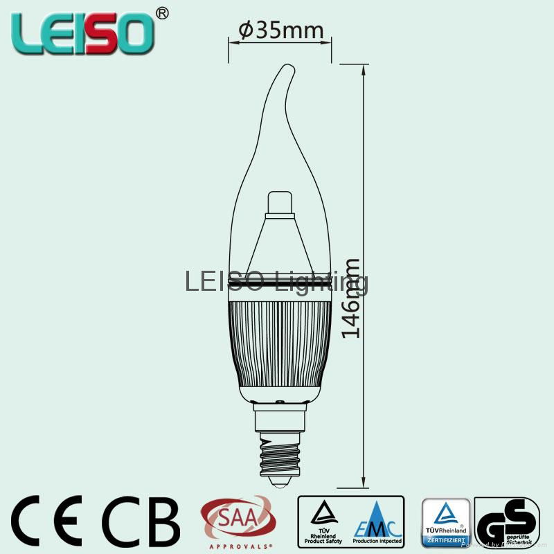 专利设计330° E14 LED蜡烛灯 2