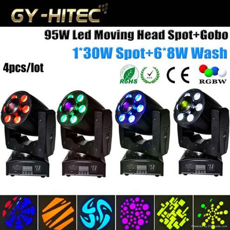 30w Spot + 6x8w beam wash led mini spot beam wash moving head with zoom 2