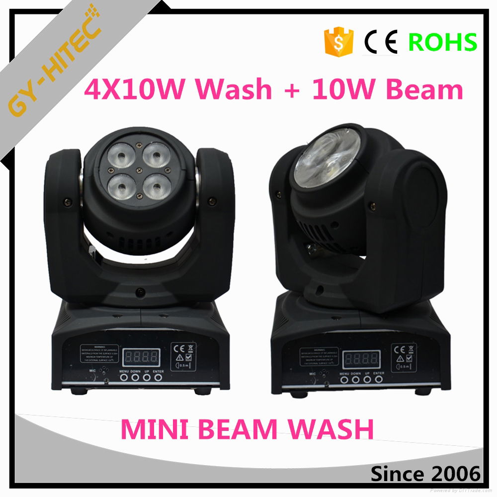 DJ mini double face 10W beam +40W wash RGBW 4IN1 moving head lights