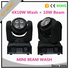 DJ mini double face 10W beam +40W wash RGBW 4IN1 moving head lights