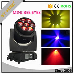 Factory price Mini Bee Eye DMX Wash Zoom 4in1 RGBW 7*15w LED Moving Head Light