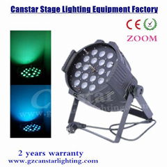 indoor led ZOOM par light 18x18w RGBWA+UV 6 in 1 