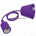 Silicone lamp socket lamp parts simple pendant light with color cable