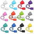 Silicone lamp socket lamp parts simple pendant light with color cable 3