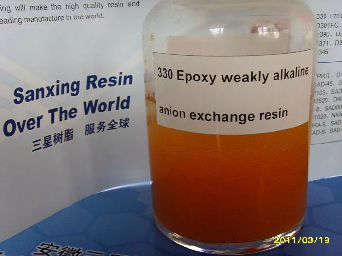 Epoxy weakly alkaline anion exchange resin