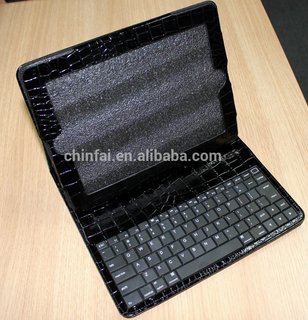 movable silicone bluetooth keyboard with leather case for iPad 4