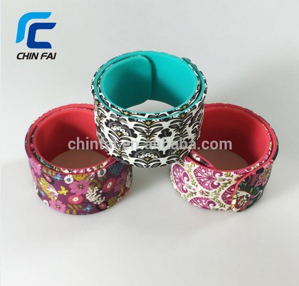Colorful in mold print silicon wristband slap wrist band bracelet silicone watc 4