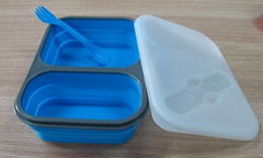 LFGB FDA Reach EN71 RoHS Silicone Collapsible lunch box 