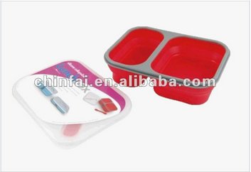 LFGB FDA Reach EN71 RoHS Silicone Collapsible lunch box  2