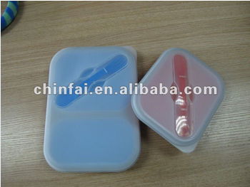 LFGB FDA Reach EN71 RoHS Silicone Collapsible lunch box  3