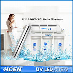 18W 2.2gpm stainless steel uv water sterilizer