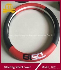 Embroidering logo steering wheel cover