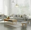 Nordic small apartment leather sofa cowhide solid wood leather sofa combination  2