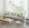 Nordic small apartment leather sofa cowhide solid wood leather sofa combination  4