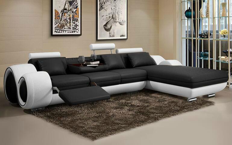 Cowhide leather sofa living room sofa Arts minimalist modern fashion creative co