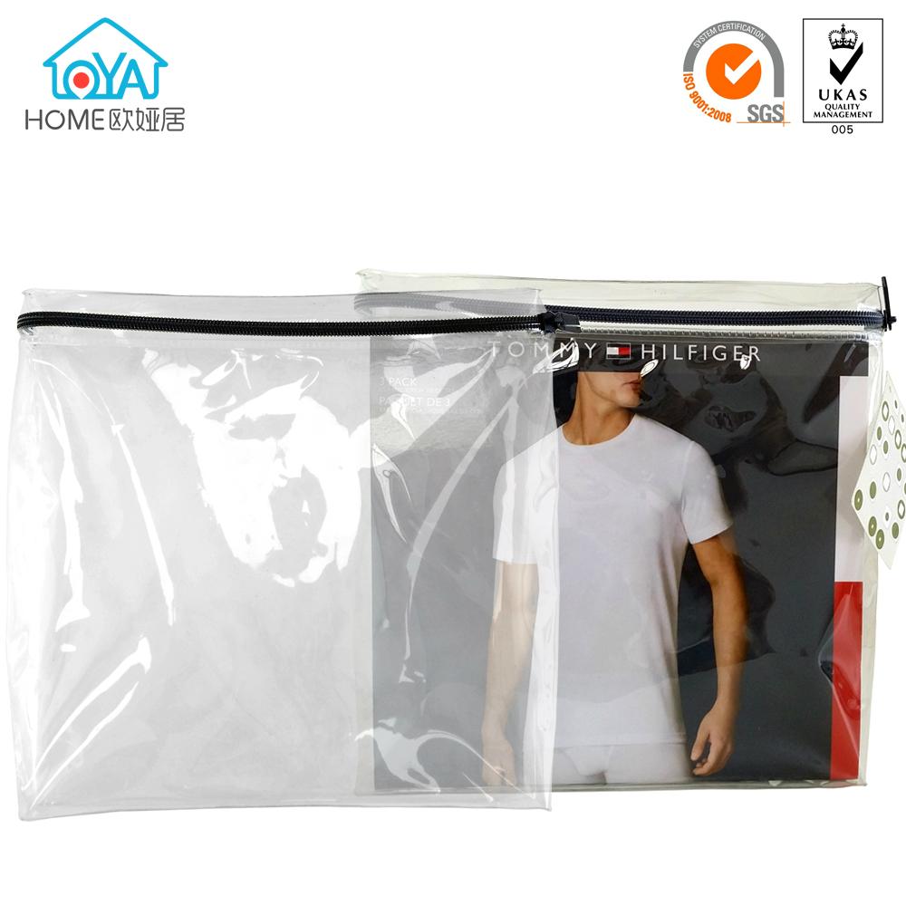 Wholesale price OEM Custom clear zipper garment pvc bag