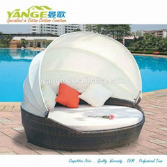 Rattan outdoor furniture patio wicker daybed with canopy YG-9003