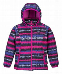 Children Wear Kid's Printed Hooded Softshell Jacket