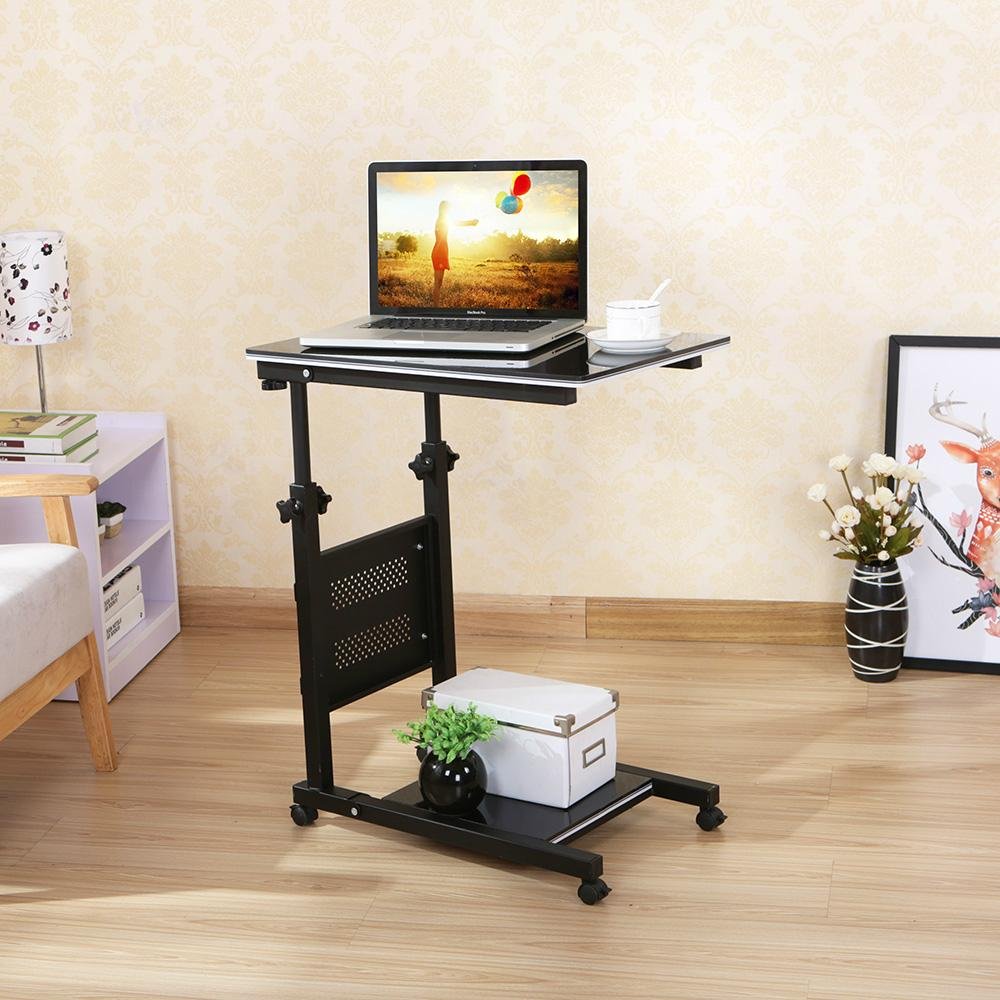 height adjustable computer table with wheels 3