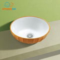 Waxiang Bathroom Porcelain Ceramic Vessel Vanity Sink Art Basin Ripple-designed