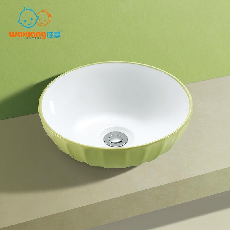 Waxiang Bathroom Porcelain Ceramic Vessel Vanity Sink Art Basin Ripple-designed 2