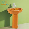 Children's Lavatory Pedestal Sink White China Wash Station for children 3
